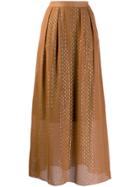 L'autre Chose High Waisted Full Skirt - Brown
