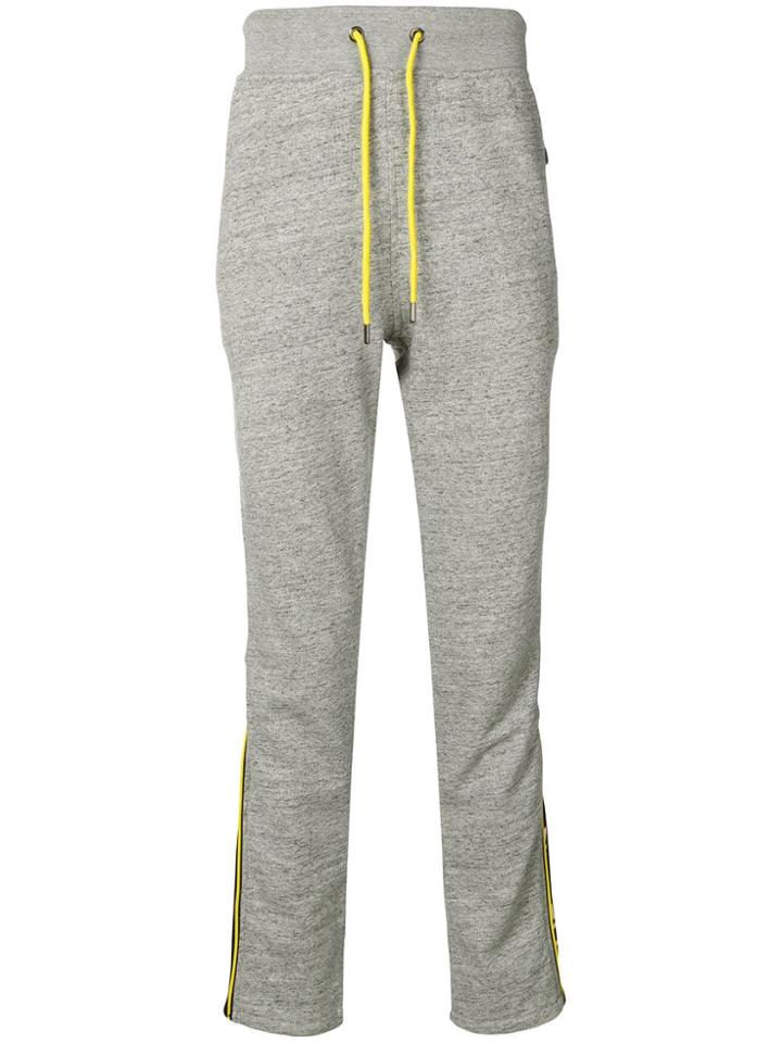 Frankie Morello Contrast Zip Detail Sweat Pants - Grey