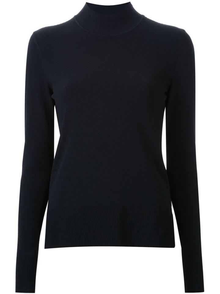Scanlan Theodore Crepe Knit Jersey Sweater, Women's, Size: Small, Blue, Viscose