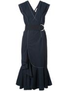 Derek Lam 10 Crosby - Sleeveless Fishtail Dress - Women - Cotton - 6, Blue, Cotton