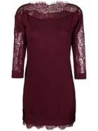Twin-set Lace Panel Dress - Red