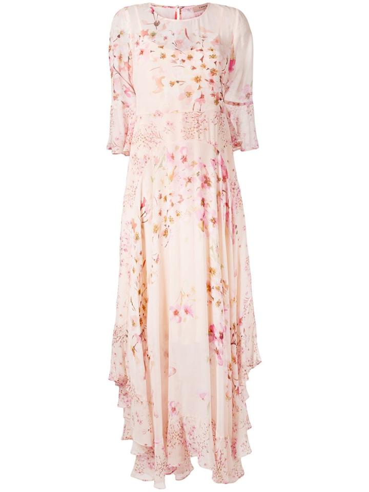 Twin-set Asymmetric Floral Print Dress - Pink