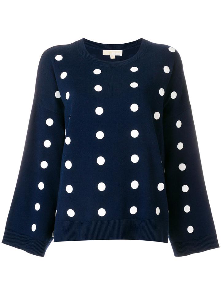 Michael Michael Kors Polka-dot Oversized Pullover - Blue