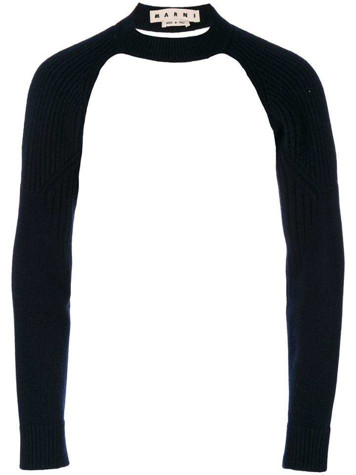 Marni Ribbed Tab Collar With Sleeves - Blue