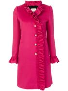 Gucci Ruffle-trimmed Coat - Pink & Purple