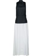 Yang Li - Pelated Front Long Dress - Women - Cupro - 44, White, Cupro