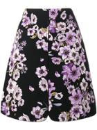 Giambattista Valli Floral Dragonfly Print A Line Skirt - Black