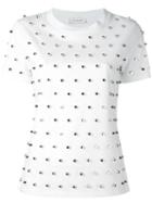 Mugler Silver-tone Studded T-shirt, Women's, Size: Large, White, Cotton/pvc