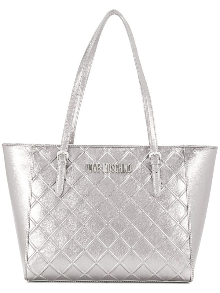 Love Moschino Front Logo Tote Bag - Grey