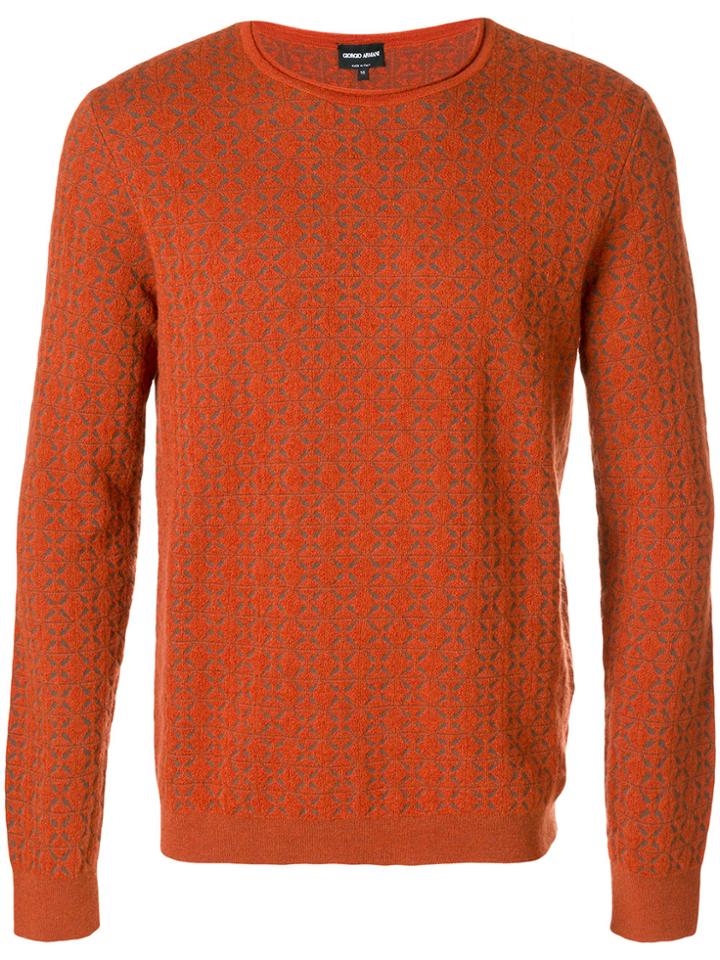 Giorgio Armani Patterned Jumper - Yellow & Orange
