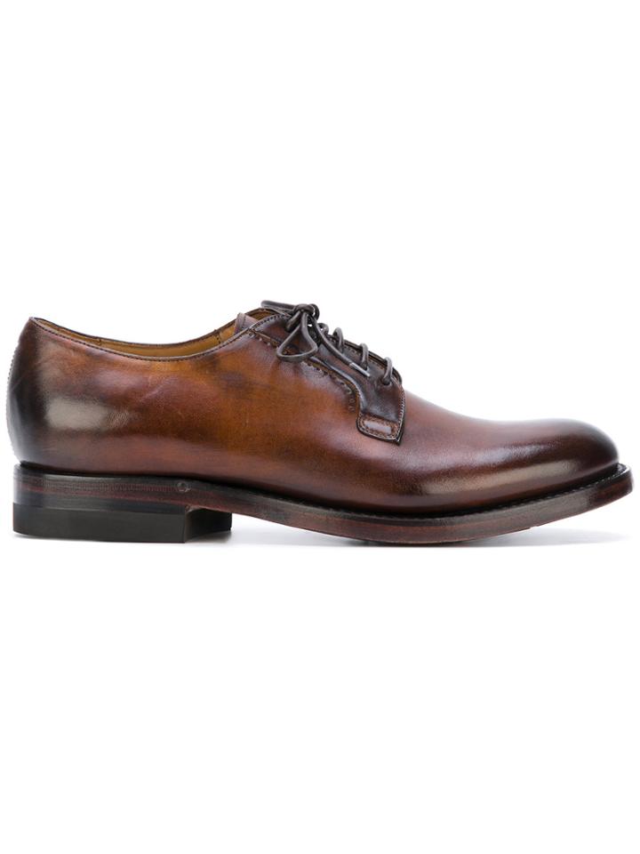 Silvano Sassetti Burned Effect Derbies - Brown