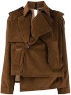 Rokh Off-centre Button Jacket - Brown