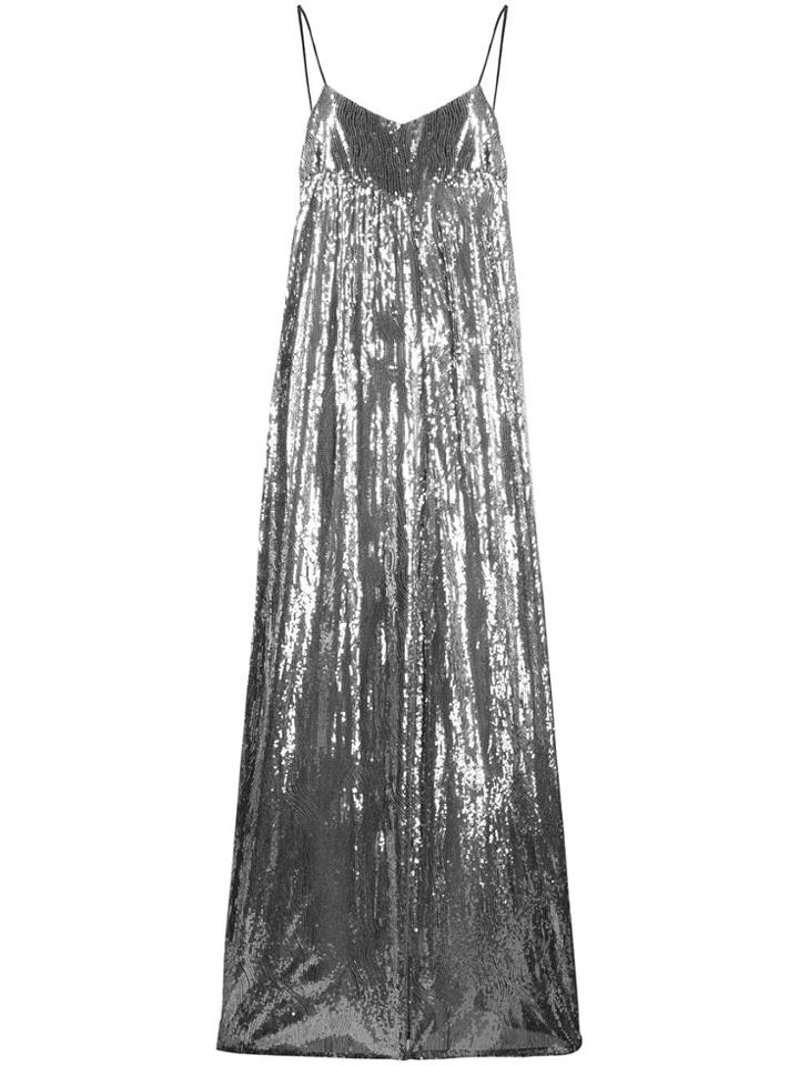 Amen Wide-leg Metallic Jumpsuit - Silver