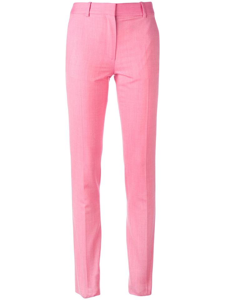 Straight-leg Trousers - Women - Cotton/wool - 10, Pink/purple, Cotton/wool, Victoria Beckham