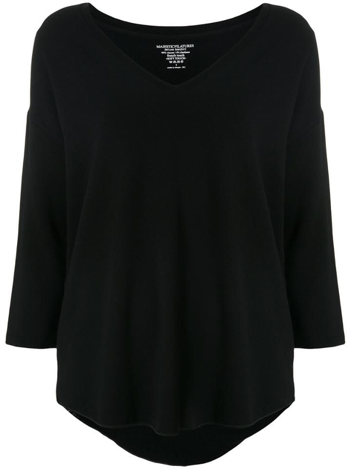 Majestic Filatures V-neck Top - Black