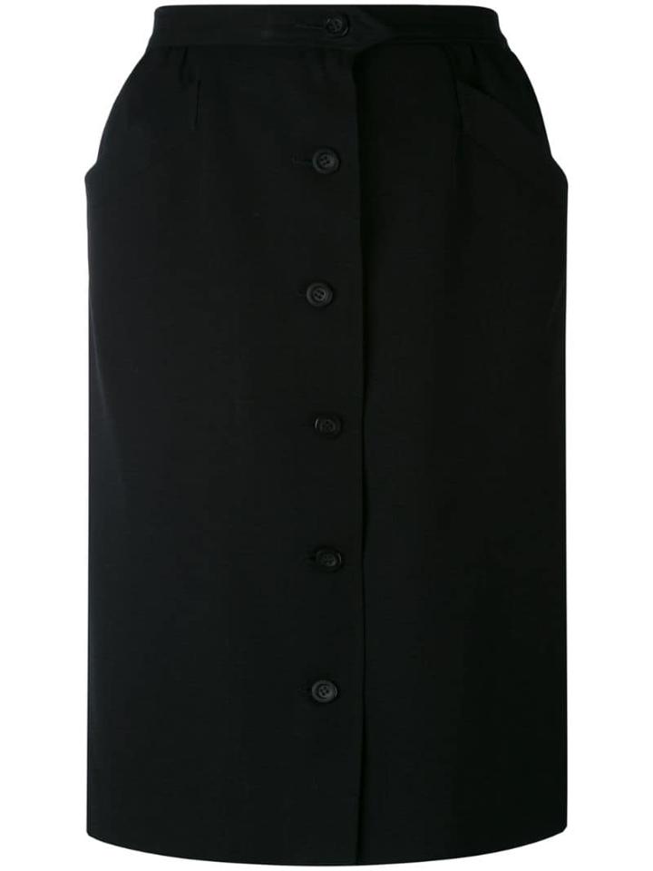 Yves Saint Laurent Pre-owned Button Front Skirt - Black