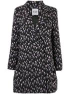 Si-jay Floral Button Up Coat - Black