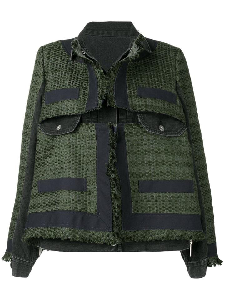 Sacai Woven Overshirt Jacket - Green