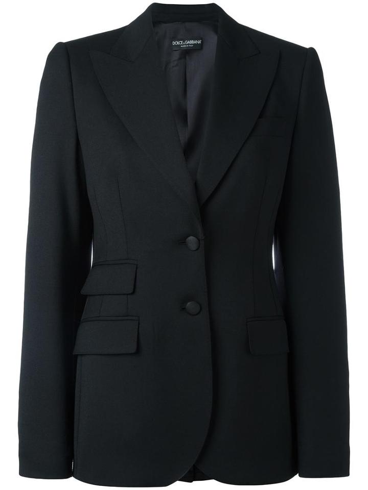 Dolce & Gabbana Classic Blazer, Women's, Size: 46, Black, Virgin Wool/polyamide/spandex/elastane/silk