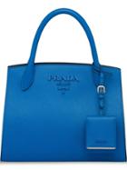 Prada Monochrome Saffiano Leather Tote Bag - Blue