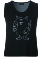 G.v.g.v. - Cartoon Knit Tank Top - Women - Cotton/polyester/rayon - Xs, Women's, Black, Cotton/polyester/rayon