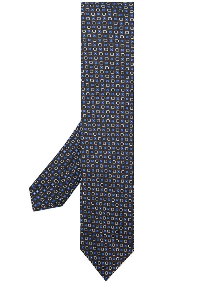 Kiton All-over Print Tie - Blue