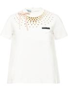 Prada Jersey T-shirt With Studs - White