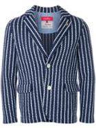 Coohem Striped Tweed Jacket, Men's, Size: 48, Blue, Cotton/linen/flax/nylon/cupro