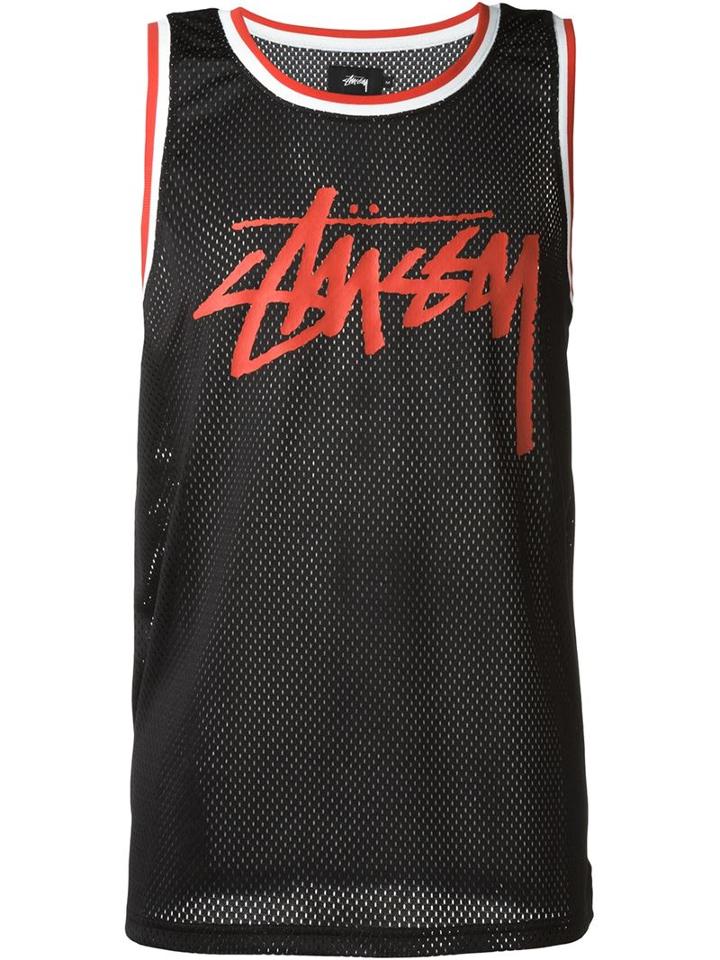 Stussy Logo Print Mesh Vest