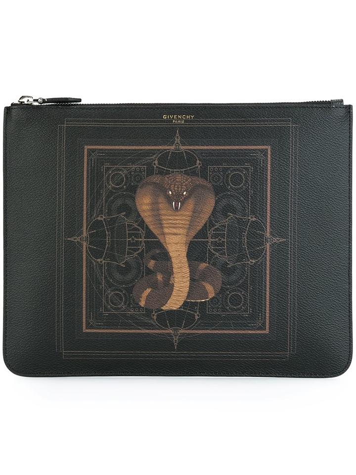 Givenchy Cobra Print Pouch, Women's, Black