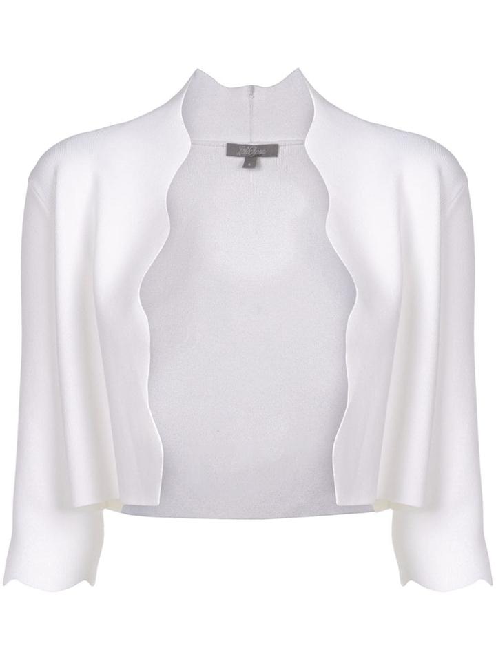 Lela Rose Wave Trim Cardigan - White