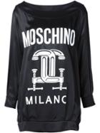 Moschino Interlocking C-clamp Sweatshirt, Women's, Size: 40, Black, Silk