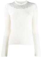 Ermanno Scervino Embellished Neck Jumper - Neutrals