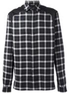 Neil Barrett Tartan Shirt, Men's, Size: 41, Black, Cotton