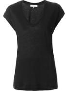 Iro V-neck T-shirt, Women's, Size: L, Black, Linen/flax