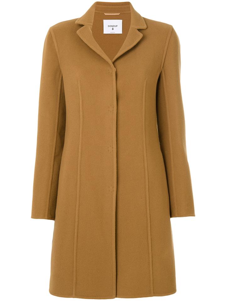 Dondup Panelled Single Breasted Coat - Brown