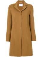 Dondup Panelled Single Breasted Coat - Brown