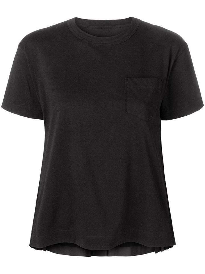 Sacai Pleated Sides T-shirt - Black