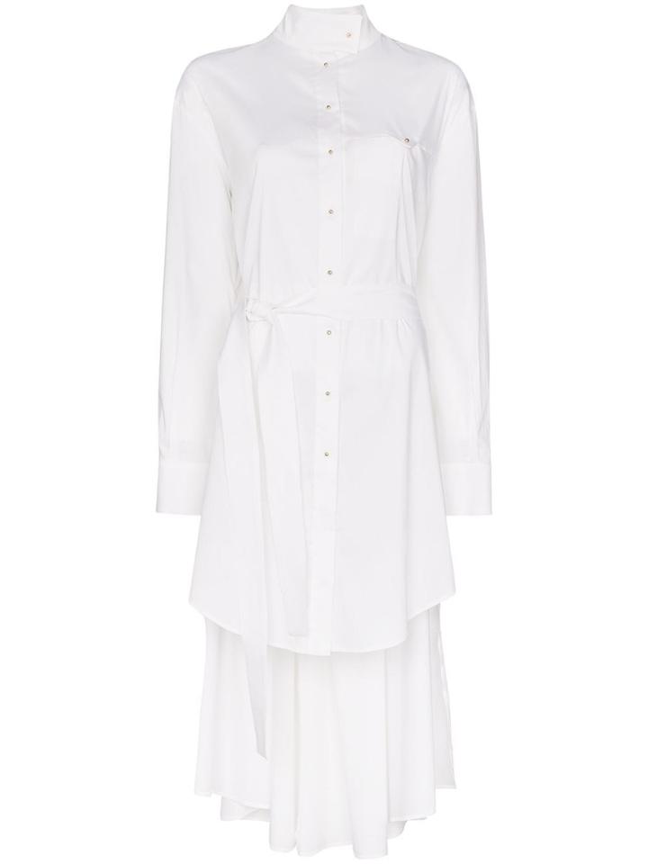 Esteban Cortazar High Neck Asymmetric Hem Dress - White
