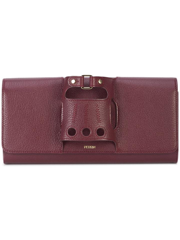 Perrin Paris - Glove Handle Clutch Bag - Women - Leather - One Size, Pink/purple, Leather