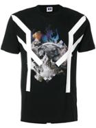 Les Hommes Urban Bird Of Prey Graphic T-shirt - Black