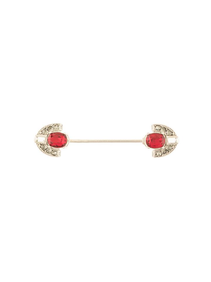 Dolce & Gabbana Rhinestone-embellished Lapel Pin - Grey