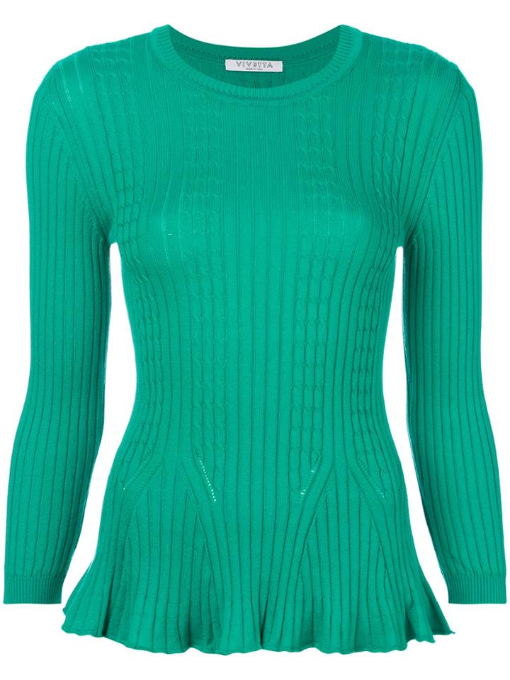 Vivetta Ruffled Hem Jumper - Green
