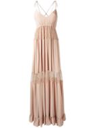 No21 Camisole Lace Trimmed Dress, Women's, Size: 38, Nude/neutrals, Acetate/silk