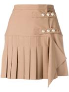 Pinko Pleated Fitted Mini Skirt - Neutrals