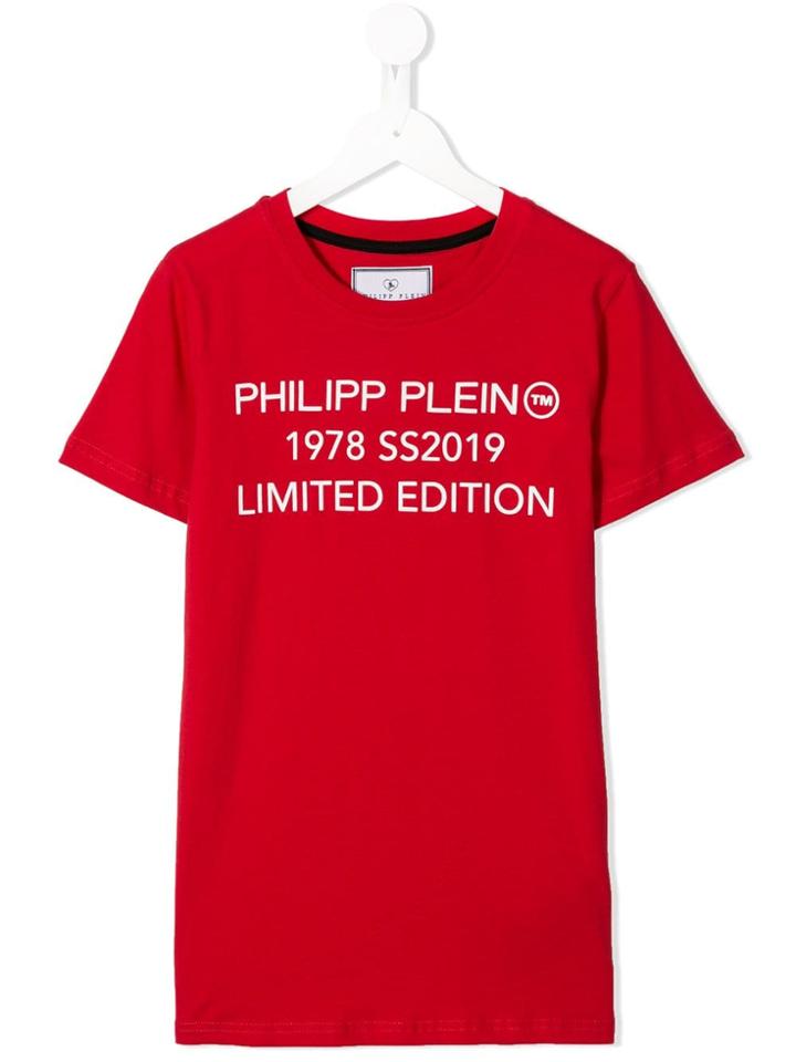 Philipp Plein Junior Logo Statement T-shirt - Red