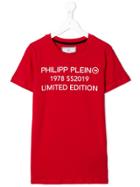 Philipp Plein Junior Logo Statement T-shirt - Red