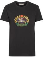 Burberry Embroidered Archive Logo Cotton T-shir - Black