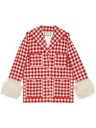 Gucci Tweed Jacket With Feathers - Red