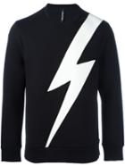 Neil Barrett 'lightning Bolt' Sweatshirt, Men's, Size: Medium, Black, Cotton/polyurethane/viscose